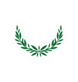 green flat wreath icon with double branch vector image
