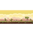 horizontal cartoon background with desert vector image
