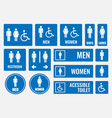 restroom signs and toilet icons vector image