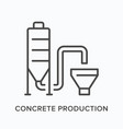 concrete production flat line icon outline vector image