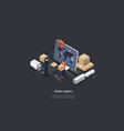 isometric online global logistics network vector image