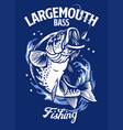 largemouth bass fish t-shirt design vector image vector image