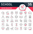 set flat line icons school vector image