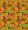 autumn leaves in cartoon style seamless pattern vector image vector image