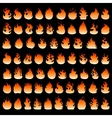 fire flames set vector image vector image