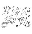 hand drawn of doodle firework sunburst explosion vector image