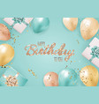 happy party birthday background with realistic vector image