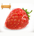 strawberry and water drops fresh fruit 3d icon vector image vector image