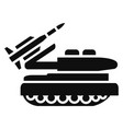 army vehicle black icon missile launcher vector image