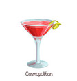 cosmopolitan cocktail vector image vector image