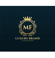 mf initial letter gold calligraphic feminine vector image