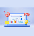 3d financial report chart vector image