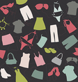 seamless background elements of clothing pattern vector image