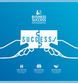 success jigsaw flat line infographic concept vector image vector image