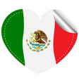 flag of mexico in heart shape vector image