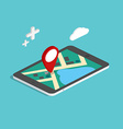 flat 3d isometric mobile navigation maps vector image
