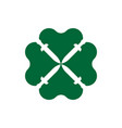 clover sword logo template vector image vector image