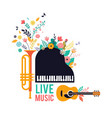 summer fest concept live music festival jazz vector image vector image