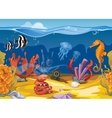 seamless underwater landscape in cartoon style vector image