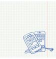 mobile phone sketch vector image vector image