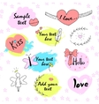 vintage label set hand-drawn doodles and design vector image