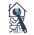 repair of plumbing and water pipes in the house vector image