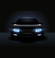 dimmed headlights realistic composition vector image vector image