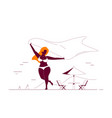body positive plus size woman enjoys summer vector image