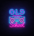 old school neon sign retro music design vector image vector image