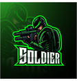soldier mascot esport gaming logo vector image