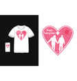 happy valentinet-shirt mockup silhouette vector image vector image