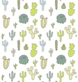 cute cacti pattern seamless vector image