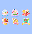 ice cream label logo badge for shop vector image vector image