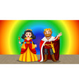 king and queen cartoon character on rainbow vector image