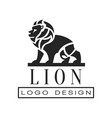 lion logo design element with wild animal vector image