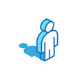 man isometric icon user human 3d line symbol vector image