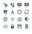 setting icons reflection vector image vector image
