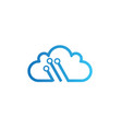 technology connect with clouds symbol logo design vector image