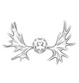 contour of moose antlers vector image