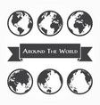 around the world outline of world map vector image