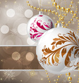 christmas background with baubles vector image