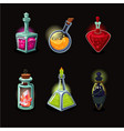 magic bottle set game design icons vector image