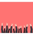 many hands up cool rock victory and success vector image vector image