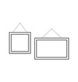 wall art frame line icon hanging on a blank vector image vector image