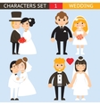 wedding characters set flat design icons vector image