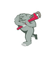 grizzly bear plumber monkey wrench cartoon vector image