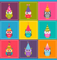 patchwork background with cute cartoon colorful vector image vector image