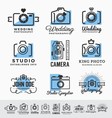 set of photography and camera service logo vector image