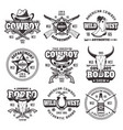 wild west and cowboys vintage emblems vector image