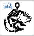 carp fish fishing club sign or emblem fisherman vector image